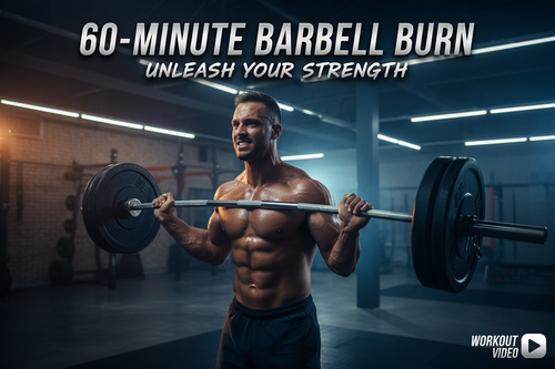 Powerful athlete lifting a loaded barbell in a gym