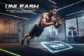 Athlete performing a dynamic full body exercise in a modern gym